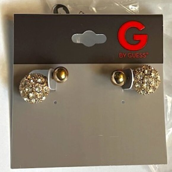 GUESS Golden Fireball Post Earrings - *NWT - Picture 1 of 3